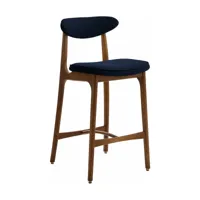 chaise de bar en velours indigo et frêne 90 cm - 366 concept