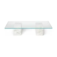 table basse en marbre et verre bianco curia - ferm living