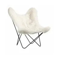 fauteuil blanc avec structure en acier noir islandais aa - airborne