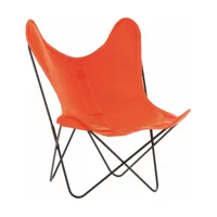 fauteuil en coton orange avec structure en acier noir coton aa - airborne