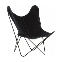 fauteuil en coton noir avec structure en acier noir coton aa - airborne