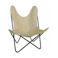 fauteuil aa en lin ficelle avec structure en acier noir lin indoor - airborne
