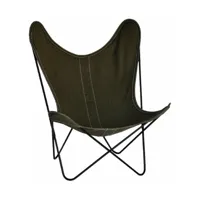 fauteuil en lin vert avec structure en acier noir lin indoor aa - airborne