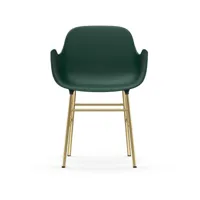 chaise avec accoudoirs en laiton et pp vert form - normann copenhagen