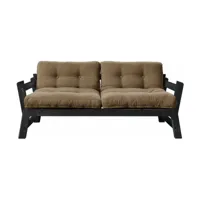 canapé en bois noir et tissu mocca step - karup design