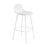 chaise de bar 75 cm blanche piétement tubes fiber - muuto