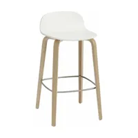 chaise de bar 65 cm blanc et chêne naturel visu - muuto