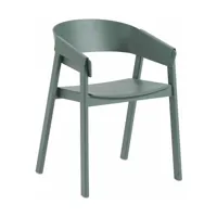 chaise avec accoudoirs en chêne vert cover - muuto