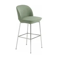 chaise de bar 75 cm vert clair et pieds chrome oslo - muuto