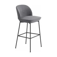 chaise de bar 75 cm gris et pieds noir oslo - muuto