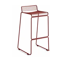 chaise de bar en métal rouge 75 cm hee - hay