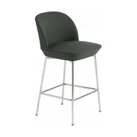 chaise de bar 65 cm noire et pieds chrome oslo - muuto