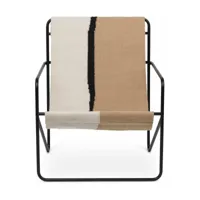 fauteuil en métal noir et tissu recyclé soil 63 x 77 cm desert - ferm living