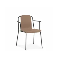 chaise avec accoudoirs marron structure noire studio brown - normann copenhagen