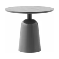table basse en acier grise turn table grey - normann copenhagen