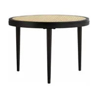 table basse en cannage et bois noir 35x50 cm hako - 101 copenhagen