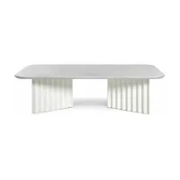 table basse blanche en marbre large plec - rs barcelona