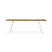 table haute rectangulaire blanche iroko 220 cm b-around - rs barcelona