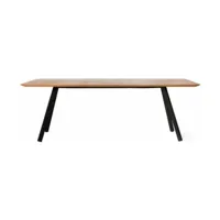 table haute rectangulaire noire iroko 220 cm b-around - rs barcelona
