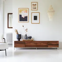 nova - meuble tv en bois de palissandre massif 205 cm
