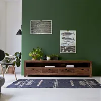 oliver - meuble tv en bois de palissandre massif 200 cm