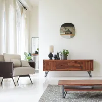 bonnie - meuble tv en bois de palissandre massif 180 cm