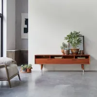magda 50's - meuble tv en bois d'acajou 180 cm
