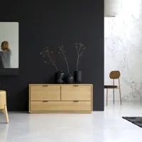 senson - meuble tv en chêne massif 120 cm