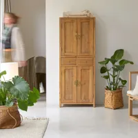 yuki - armoire de rangement en pin massif recyclé naturel