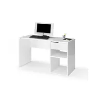 burgos 5012 bureau avec tiroir (largeur 120cm) blanc - tables d'ordinateur